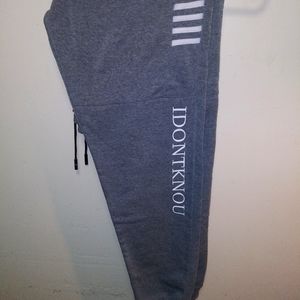 IDKU grey stripped sweat pants